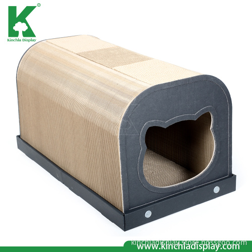 K0160 Folded and Contracted Recycled Corrugated Cat Scratcher House
